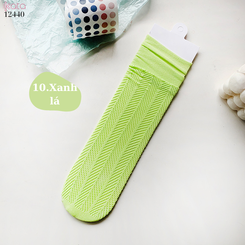 Tất nữ mùa hè lưới mỏng,tất ống giữa nhiều màu sắc 12440