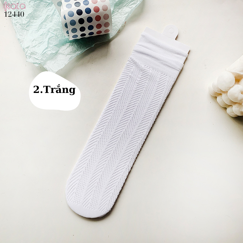 Tất nữ mùa hè lưới mỏng,tất ống giữa nhiều màu sắc 12440