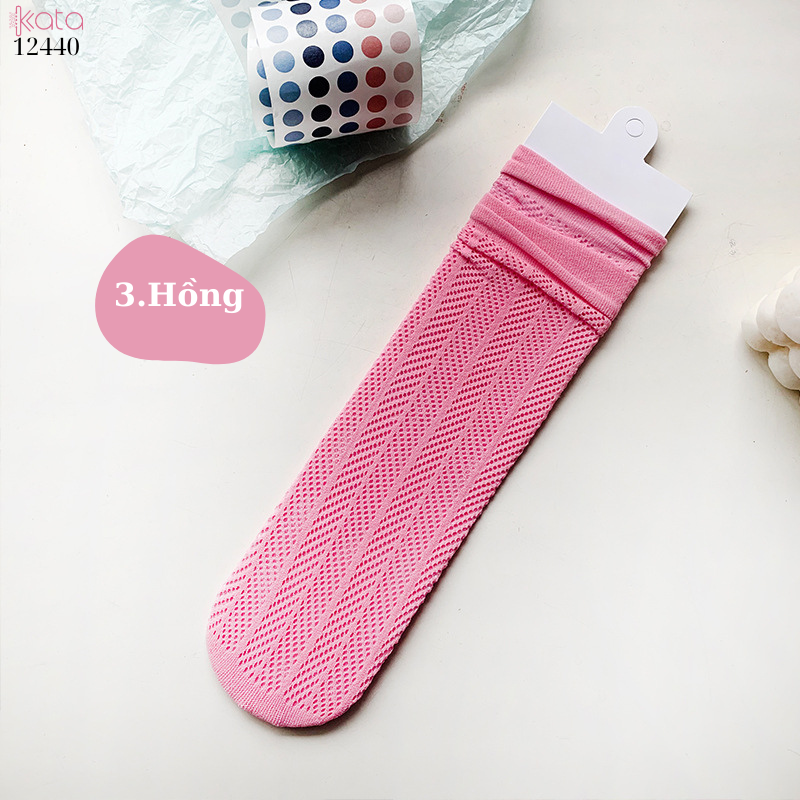 Tất nữ mùa hè lưới mỏng,tất ống giữa nhiều màu sắc 12440