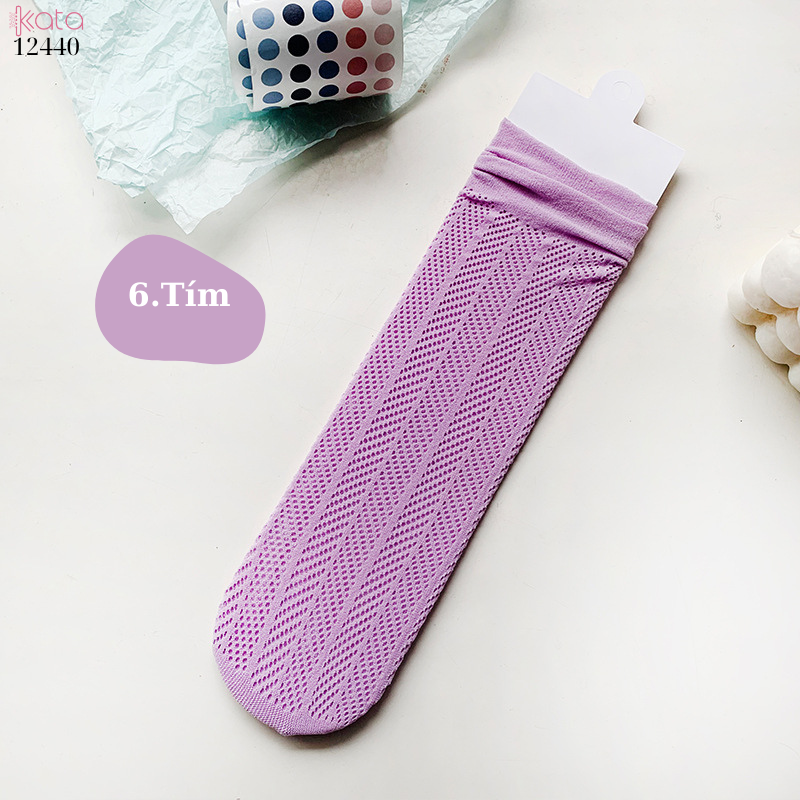 Tất nữ mùa hè lưới mỏng,tất ống giữa nhiều màu sắc 12440