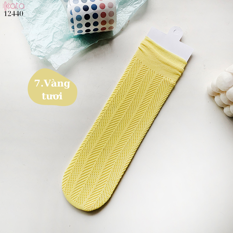 Tất nữ mùa hè lưới mỏng,tất ống giữa nhiều màu sắc 12440