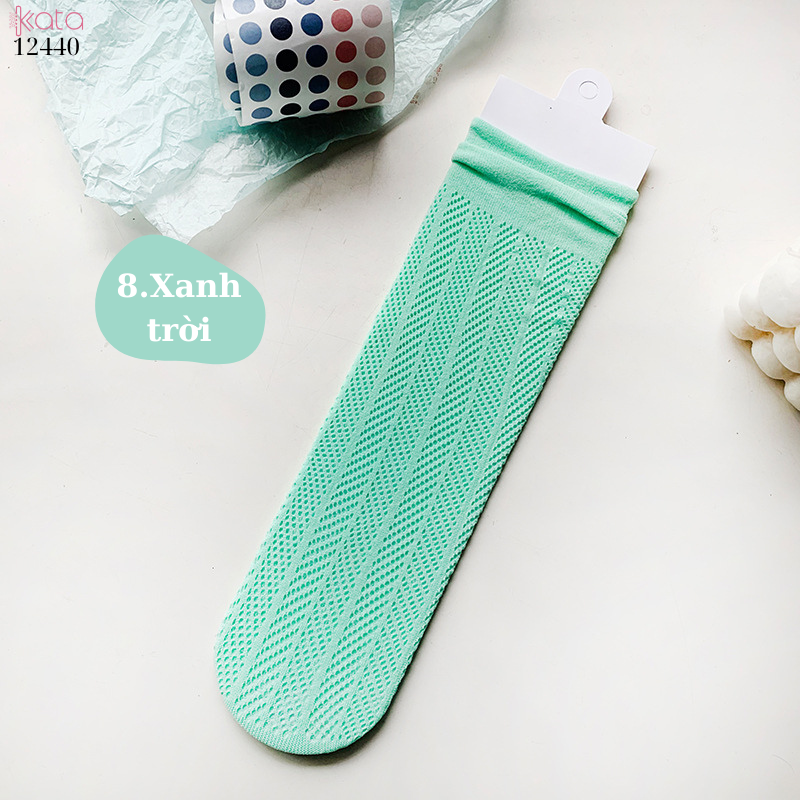 Tất nữ mùa hè lưới mỏng,tất ống giữa nhiều màu sắc 12440