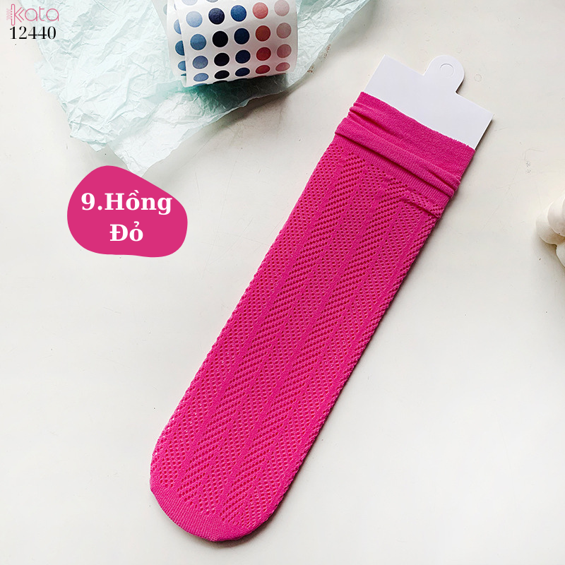 Tất nữ mùa hè lưới mỏng,tất ống giữa nhiều màu sắc 12440
