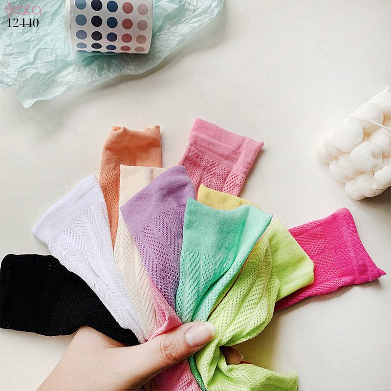 Tất nữ mùa hè lưới mỏng,tất ống giữa nhiều màu sắc 12440