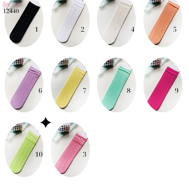 Tất nữ mùa hè lưới mỏng,tất ống giữa nhiều màu sắc 12440