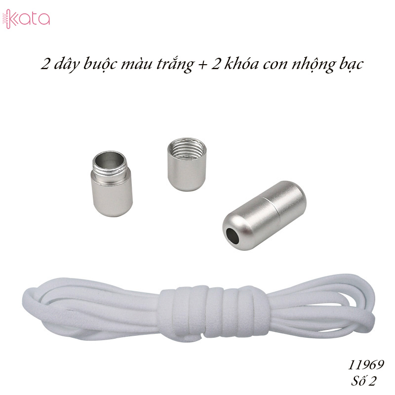 Dây giày lười đàn hồi khóa kim loại tiện lợi phù hợp Nam Nữ  trẻ em 12065