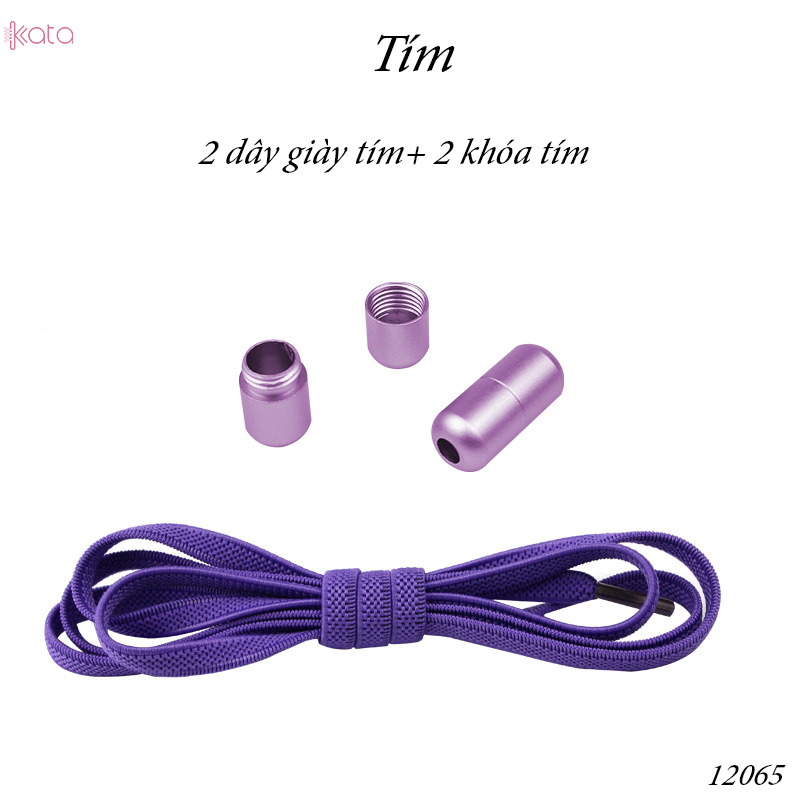 Dây giày lười đàn hồi khóa kim loại tiện lợi phù hợp Nam Nữ  trẻ em 12065