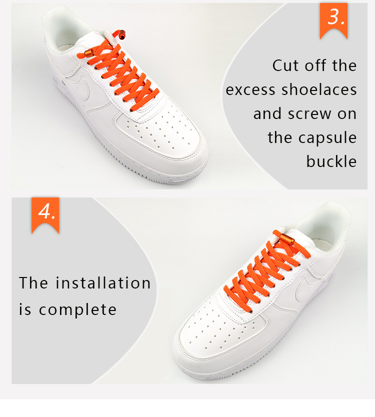 Dây giày lười đàn hồi khóa kim loại tiện lợi phù hợp Nam Nữ  trẻ em 12065