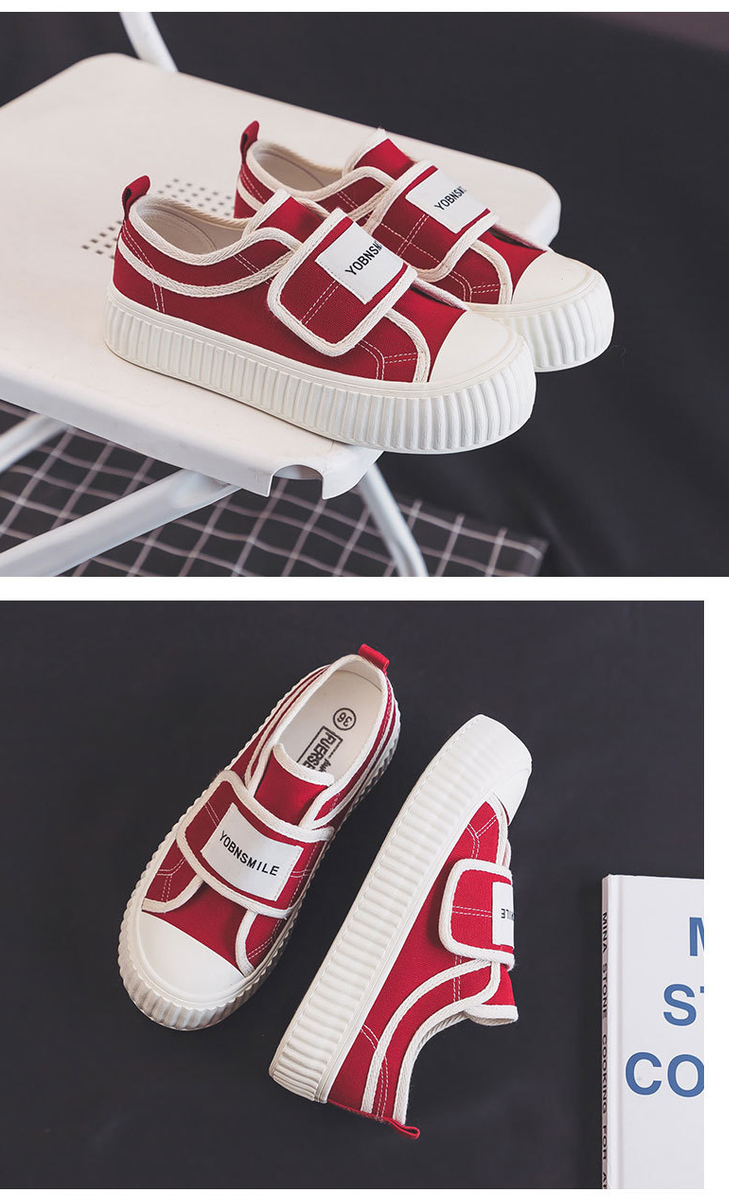 Giày vải khóa dán nữ, giày dạo phố sinh viên phong cách Hàn Quốc 12123
