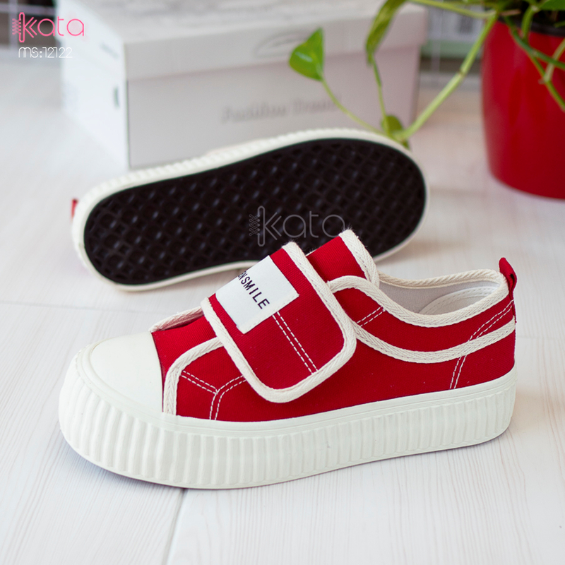 Giày vải khóa dán nữ, giày dạo phố sinh viên phong cách Hàn Quốc 12123