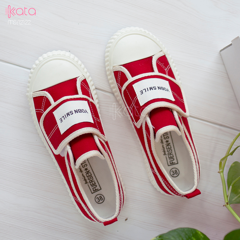 Giày vải khóa dán nữ, giày dạo phố sinh viên phong cách Hàn Quốc 12123