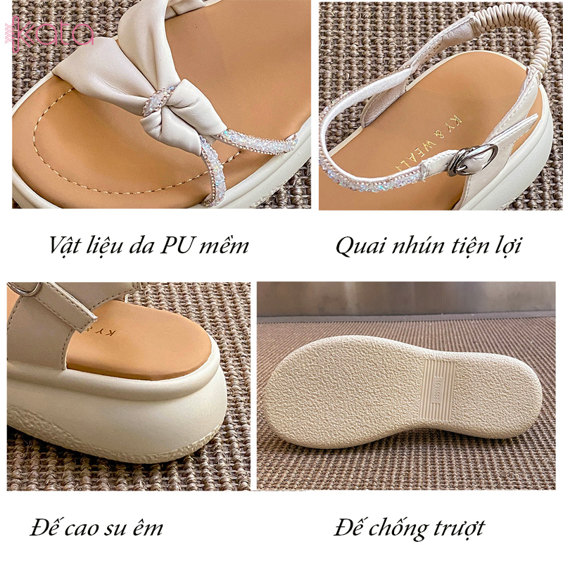 Dép sandal khóa cài nữ mùa hè đế bằng 12171