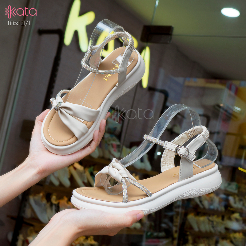 Dép sandal khóa cài nữ mùa hè đế bằng 12171