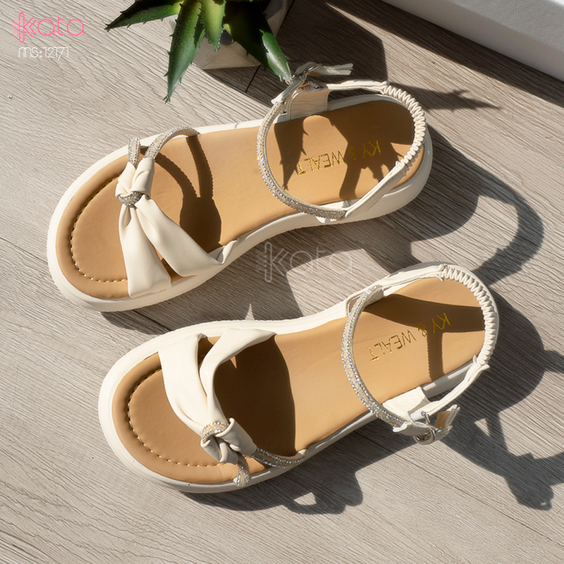 Dép sandal khóa cài nữ mùa hè đế bằng 12171