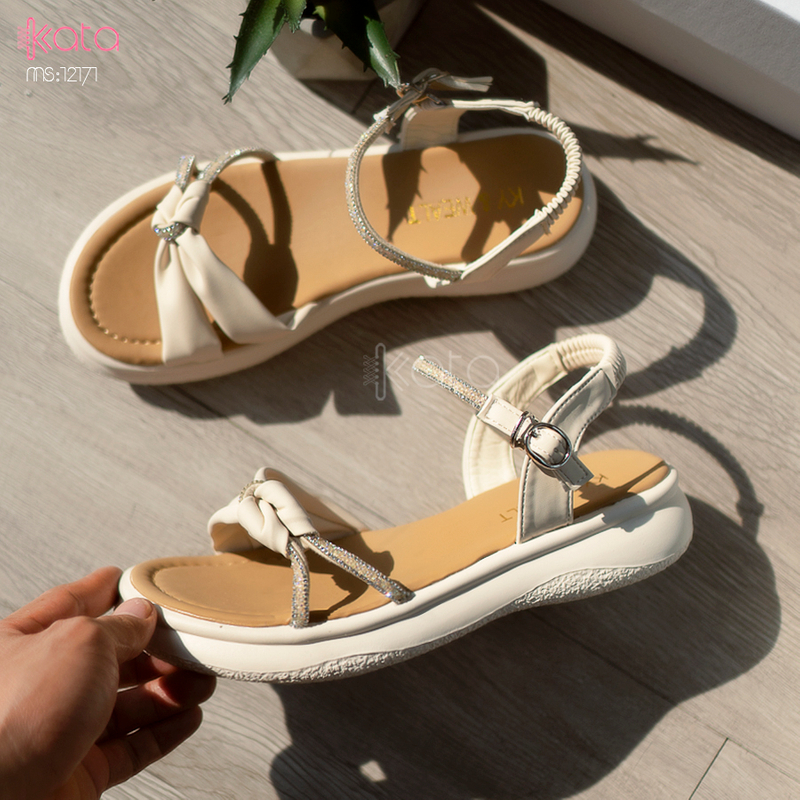 Dép sandal khóa cài nữ mùa hè đế bằng 12171