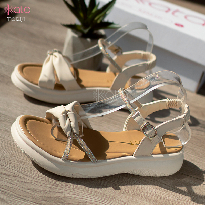 Dép sandal khóa cài nữ mùa hè đế bằng 12171