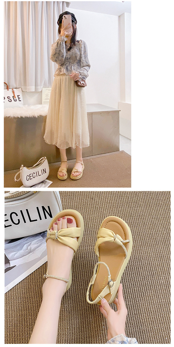 Dép sandal khóa cài nữ mùa hè đế bằng 12171