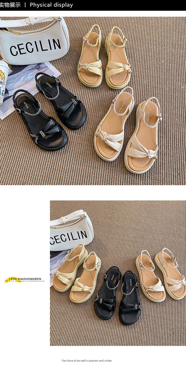 Dép sandal khóa cài nữ mùa hè đế bằng 12171