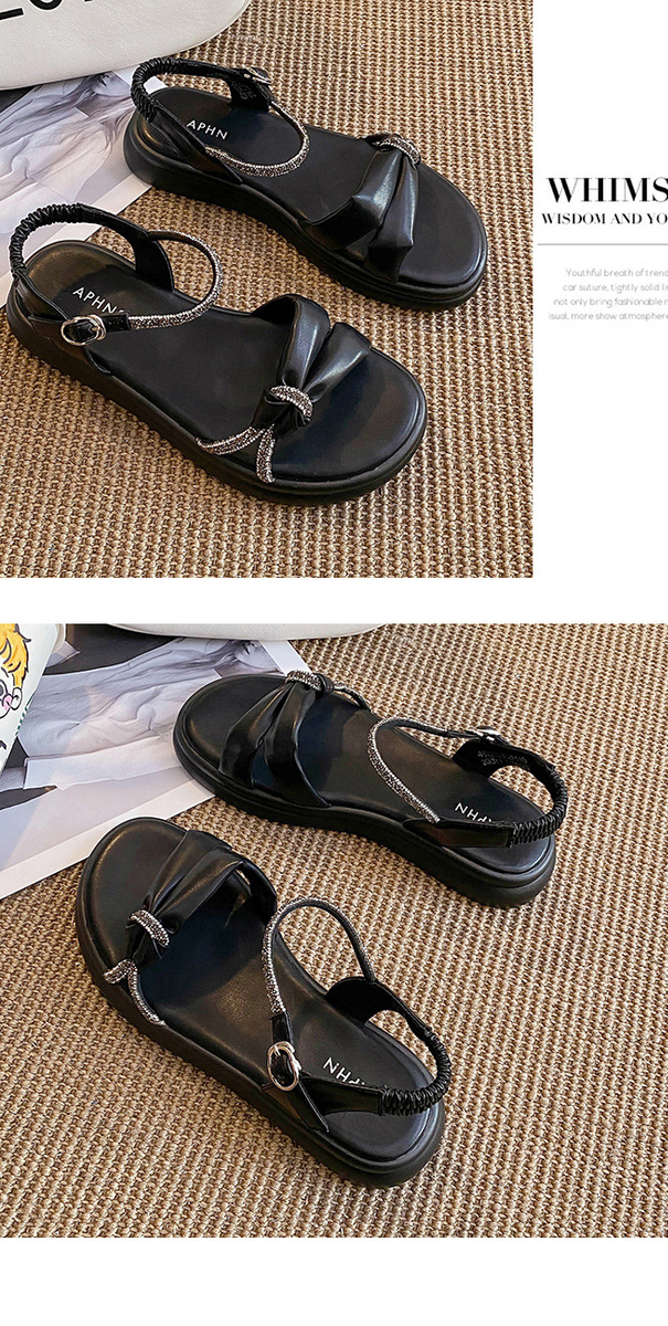 Dép sandal khóa cài nữ mùa hè đế bằng 12171