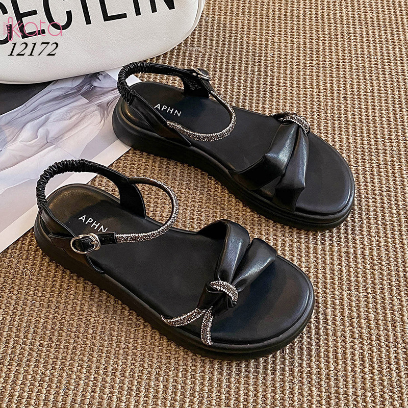 Dép sandal khóa cài nữ mùa hè đế bằng 12171