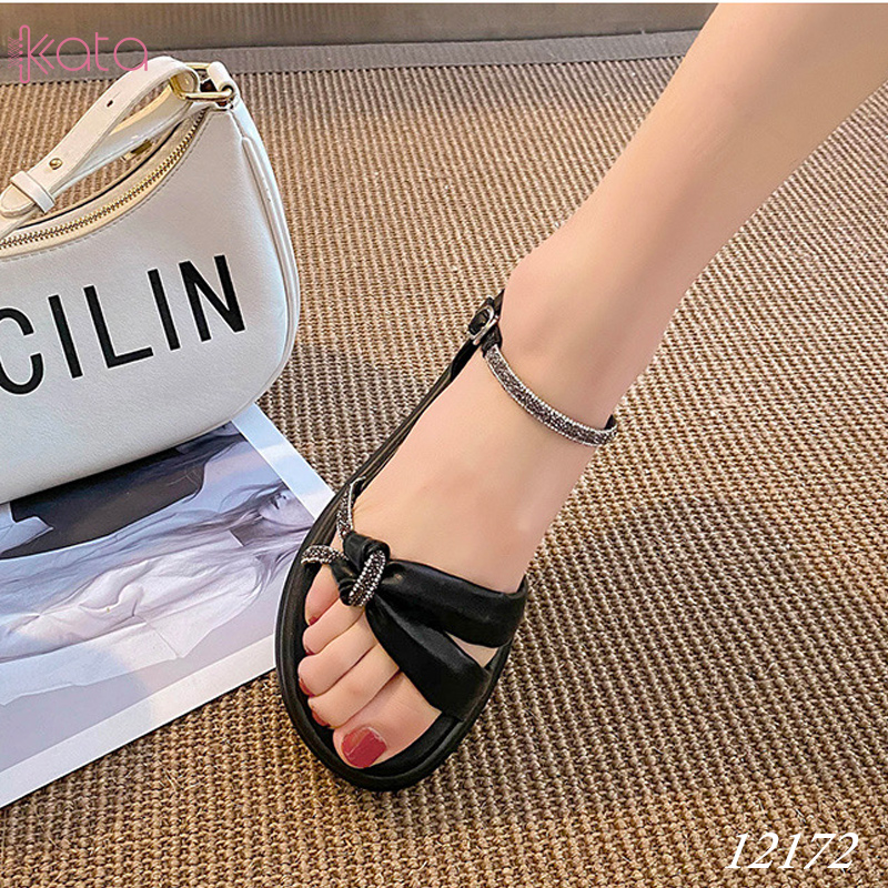 Dép sandal khóa cài nữ mùa hè đế bằng 12171
