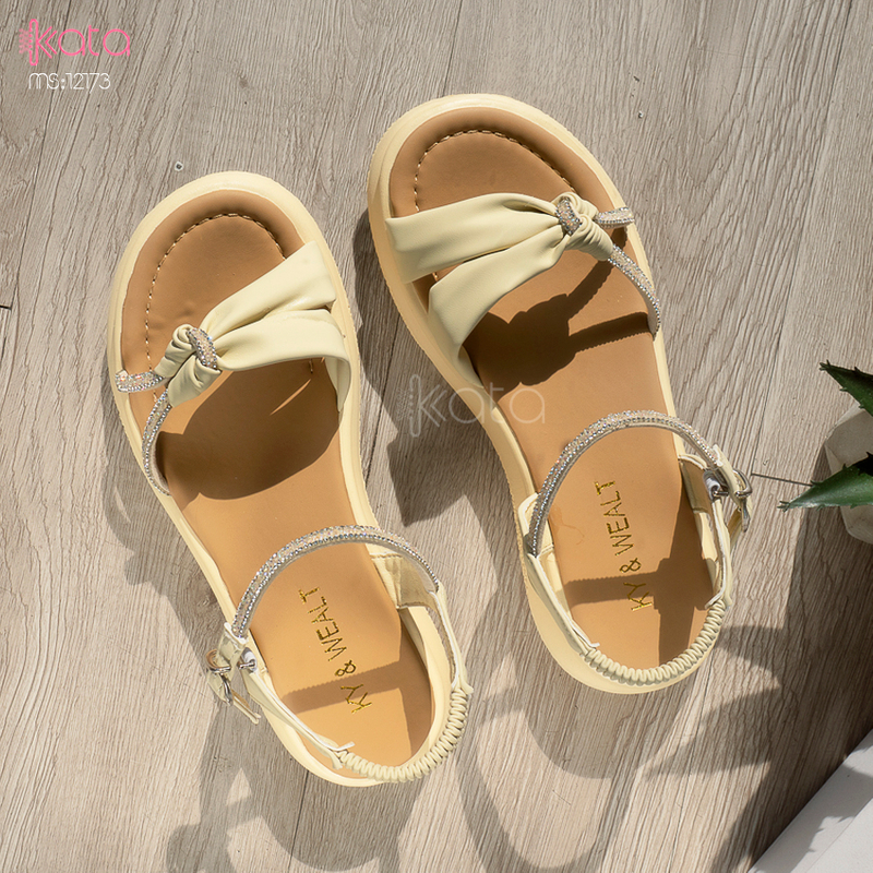 Dép sandal khóa cài nữ mùa hè đế bằng 12171