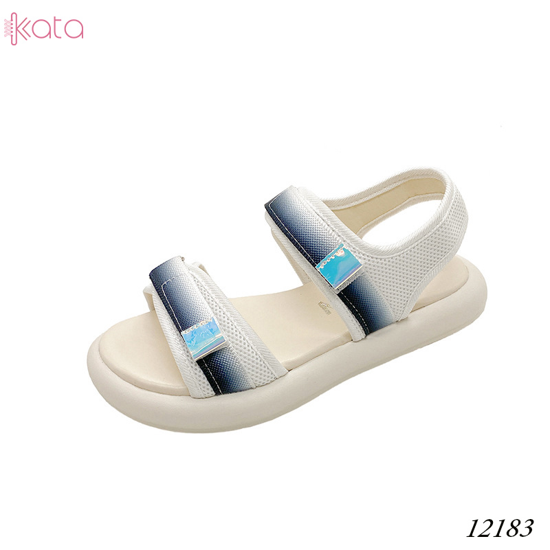Dép sandal nữ khóa dán phong cách thể thao mùa hè đế bằng 12185
