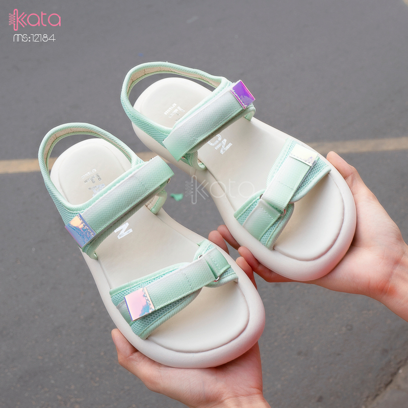 Dép sandal nữ khóa dán phong cách thể thao mùa hè đế bằng 12185