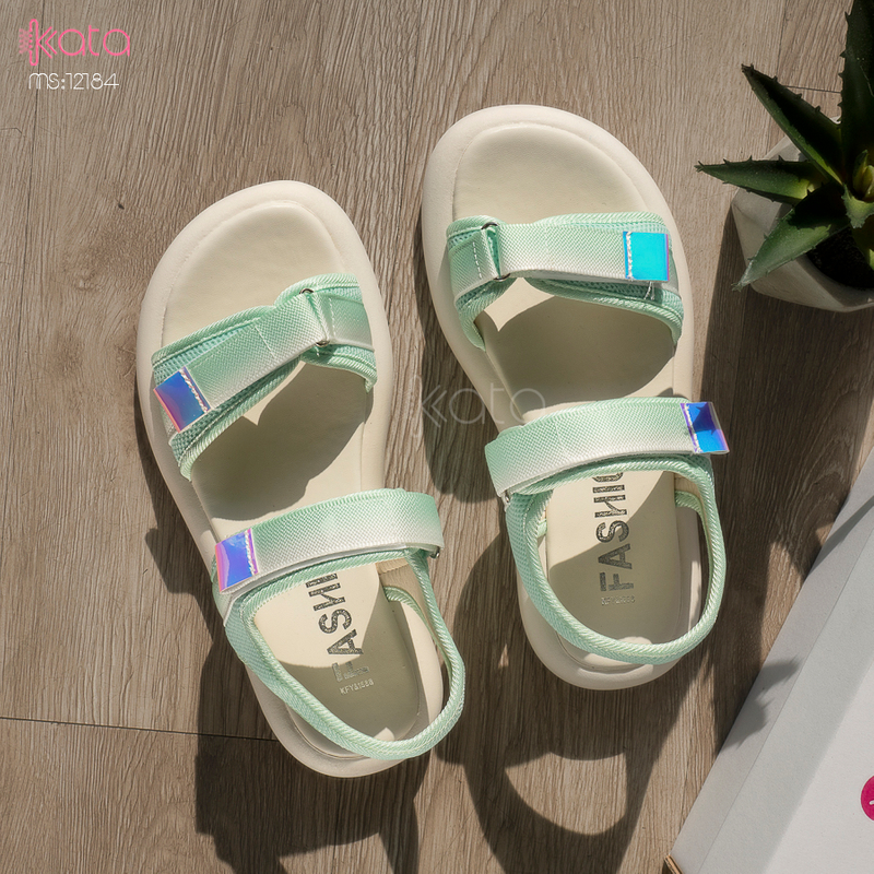 Dép sandal nữ khóa dán phong cách thể thao mùa hè đế bằng 12185