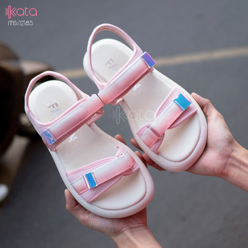 Dép sandal nữ khóa dán phong cách thể thao mùa hè đế bằng 12185