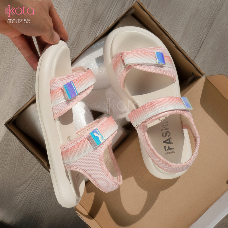 Dép sandal nữ khóa dán phong cách thể thao mùa hè đế bằng 12185