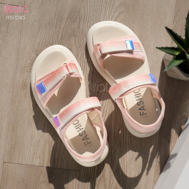 Dép sandal nữ khóa dán phong cách thể thao mùa hè đế bằng 12185
