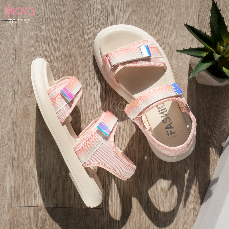 Dép sandal nữ khóa dán phong cách thể thao mùa hè đế bằng 12185