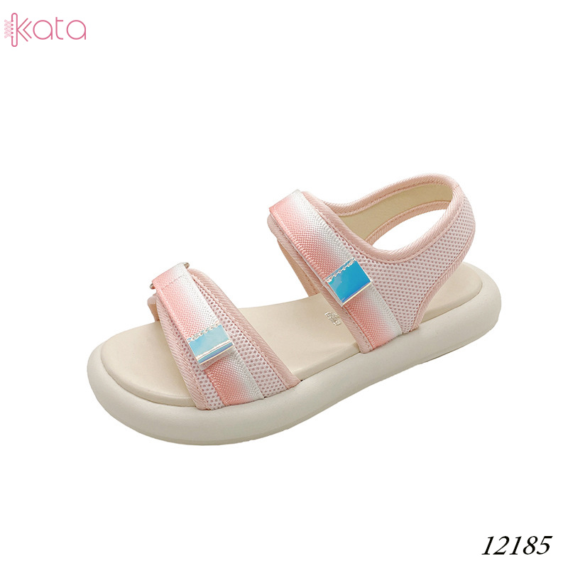 Dép sandal nữ khóa dán phong cách thể thao mùa hè đế bằng 12185
