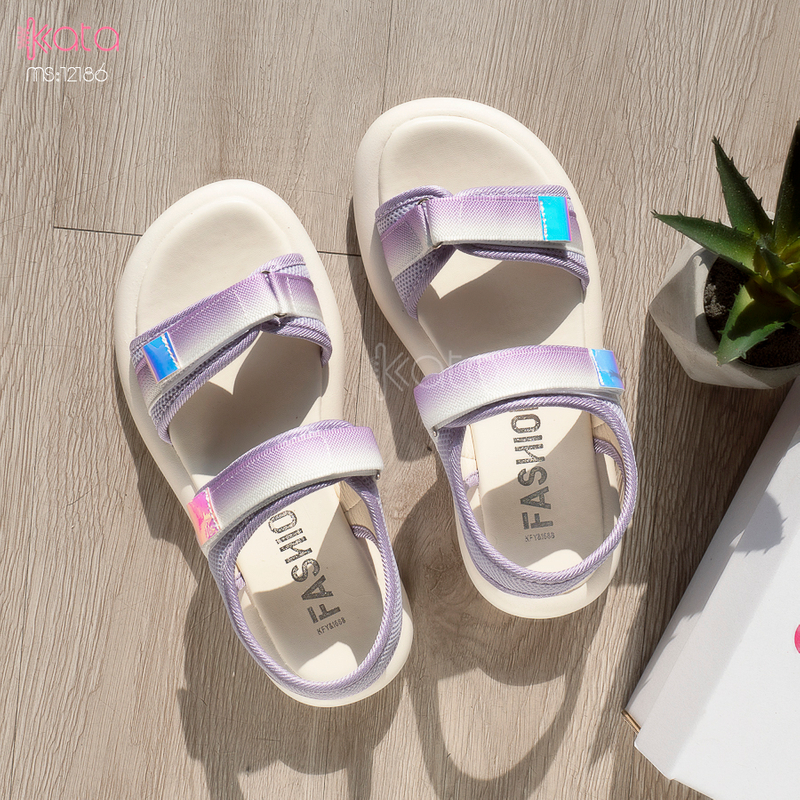 Dép sandal nữ khóa dán phong cách thể thao mùa hè đế bằng 12185