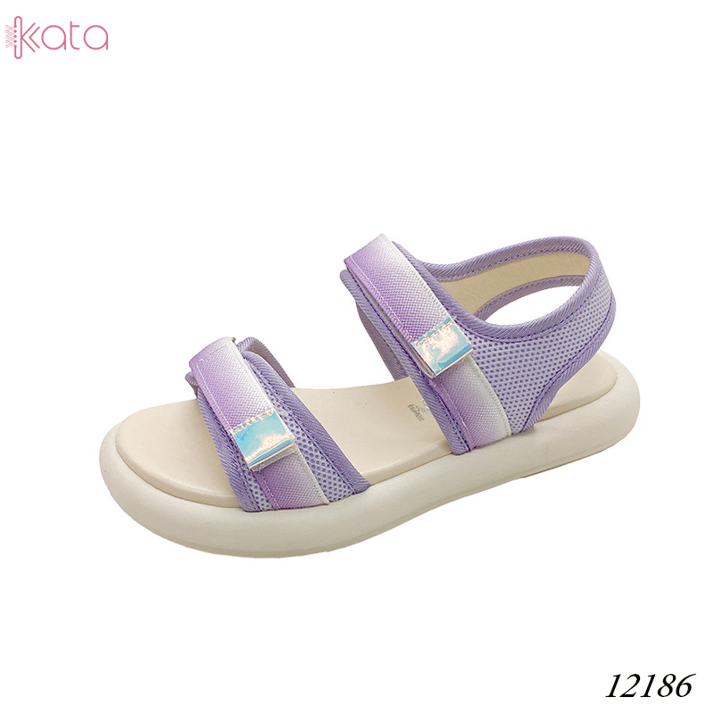 Dép sandal nữ khóa dán phong cách thể thao mùa hè đế bằng 12185