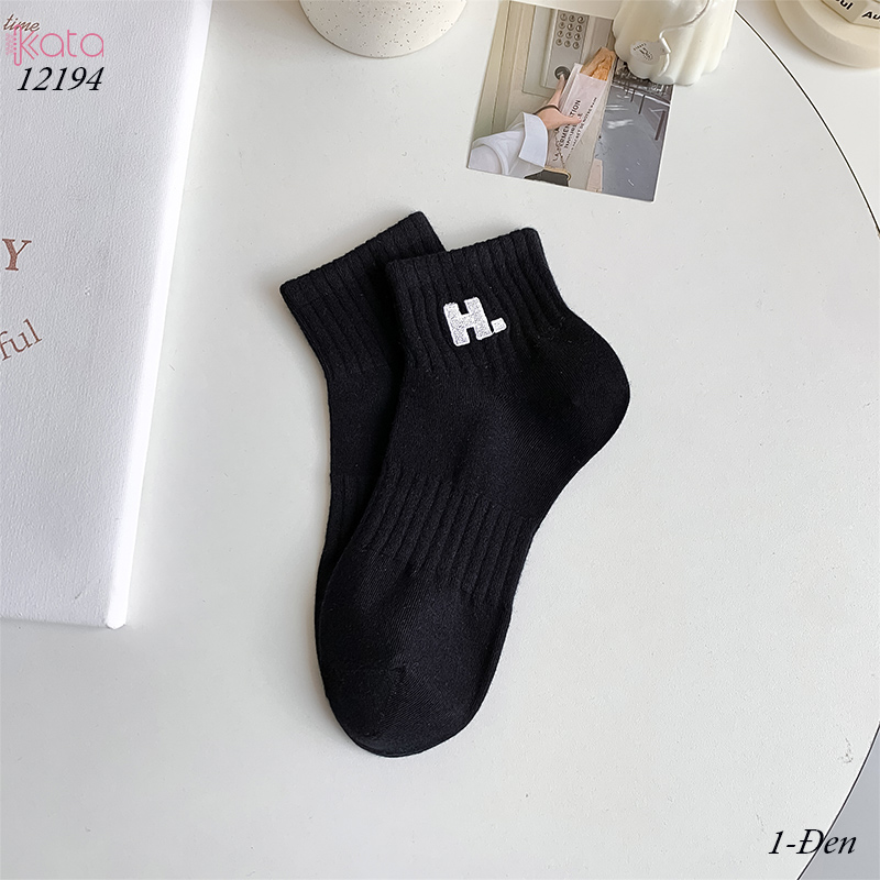 Tất vớ cổ ngắn ,tất cotton chất liệu tốt thoáng khí thêu chữ H 12194
