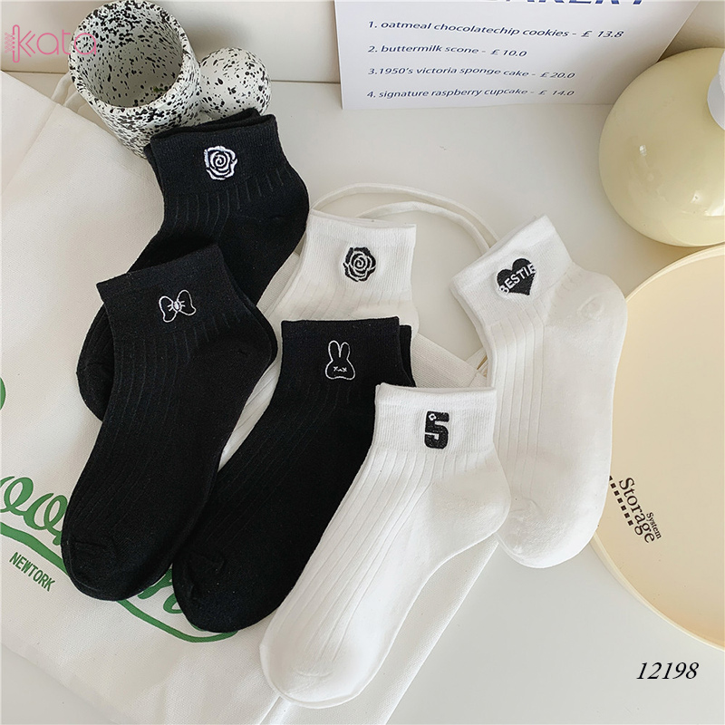 Tất vớ ống ngắn ,tất cotton mỏng mát mùa hè thoáng khí thấm mồ hôi 12198