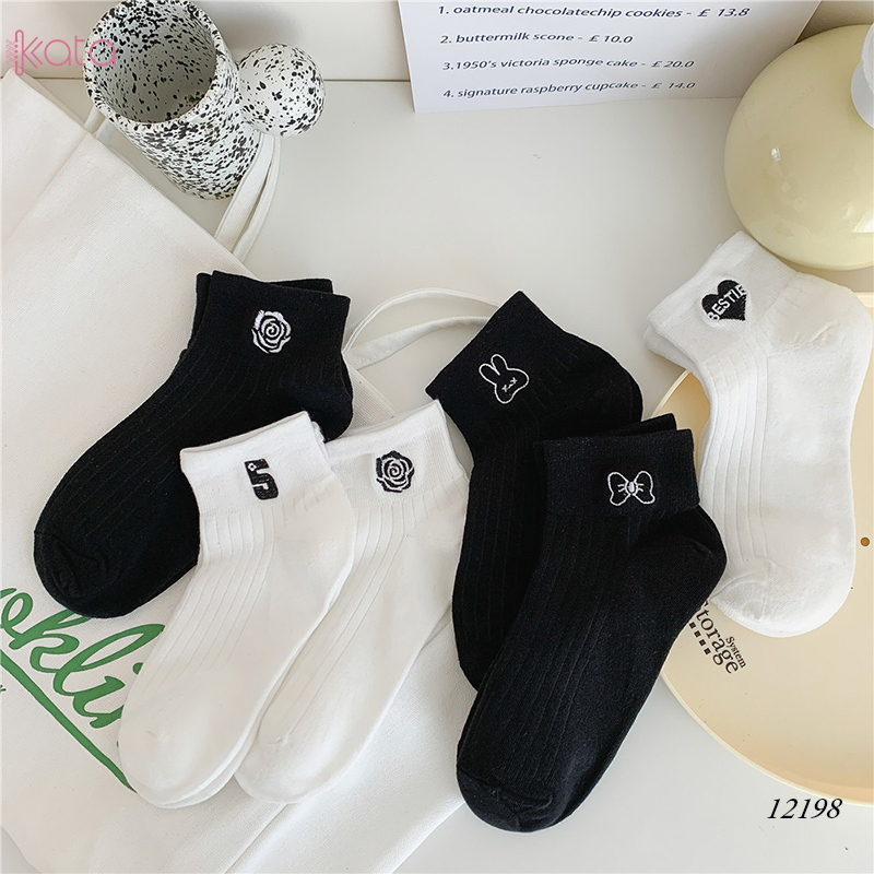 Tất vớ ống ngắn ,tất cotton mỏng mát mùa hè thoáng khí thấm mồ hôi 12198