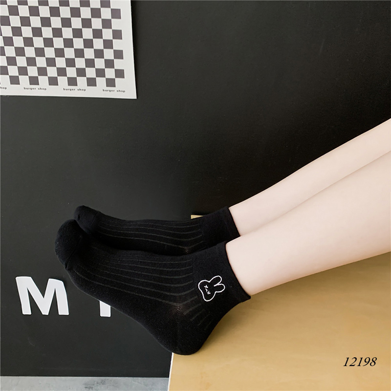 Tất vớ ống ngắn ,tất cotton mỏng mát mùa hè thoáng khí thấm mồ hôi 12198