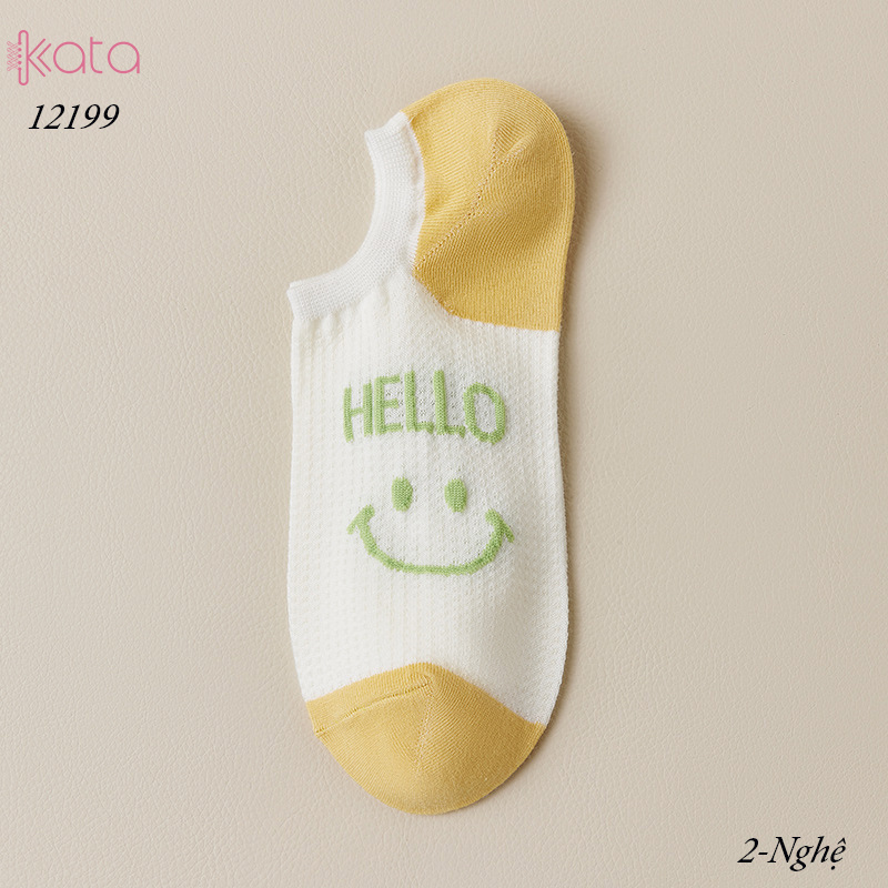 Tất vớ thuyền mùa hè mặt cười,tất cổ ngắn mỏng mát thấm mồ hôi thoáng khí 12199