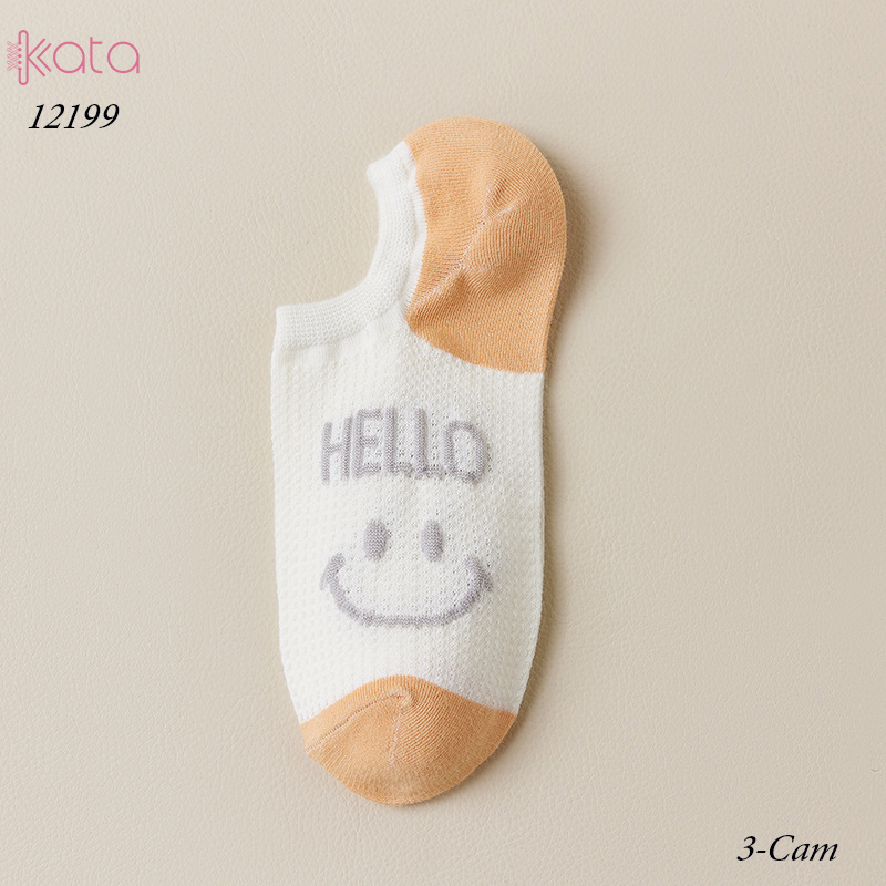 Tất vớ thuyền mùa hè mặt cười,tất cổ ngắn mỏng mát thấm mồ hôi thoáng khí 12199