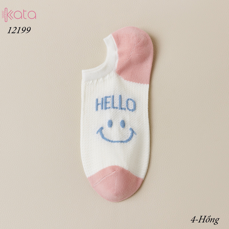Tất vớ thuyền mùa hè mặt cười,tất cổ ngắn mỏng mát thấm mồ hôi thoáng khí 12199