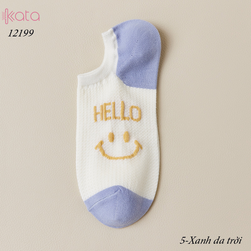 Tất vớ thuyền mùa hè mặt cười,tất cổ ngắn mỏng mát thấm mồ hôi thoáng khí 12199