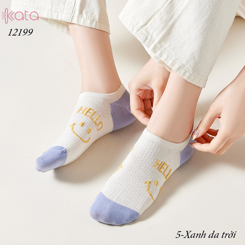 Tất vớ thuyền mùa hè mặt cười,tất cổ ngắn mỏng mát thấm mồ hôi thoáng khí 12199