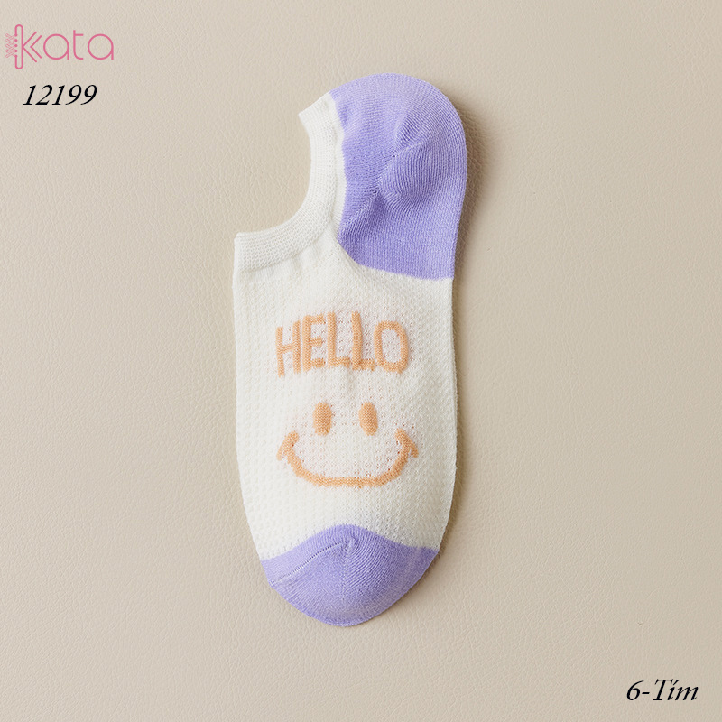 Tất vớ thuyền mùa hè mặt cười,tất cổ ngắn mỏng mát thấm mồ hôi thoáng khí 12199