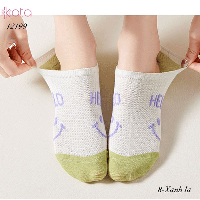 Tất vớ thuyền mùa hè mặt cười,tất cổ ngắn mỏng mát thấm mồ hôi thoáng khí 12199