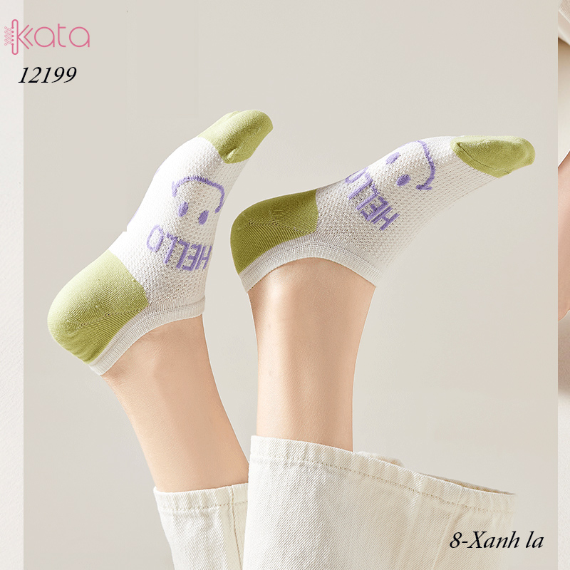 Tất vớ thuyền mùa hè mặt cười,tất cổ ngắn mỏng mát thấm mồ hôi thoáng khí 12199