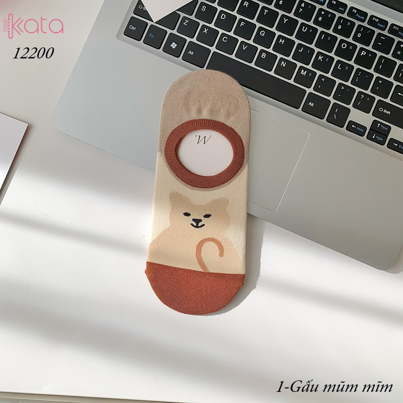 Tất vớ thuyền phim hoạt hình jacquard silicone chống trượt miệng cạn 12200