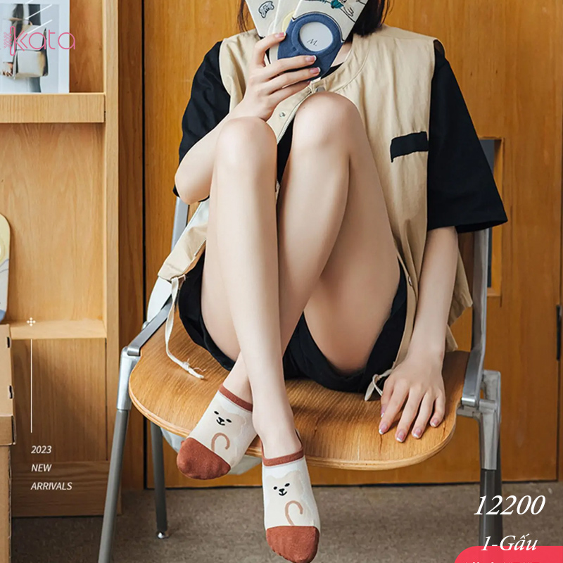 Tất vớ thuyền phim hoạt hình jacquard silicone chống trượt miệng cạn 12200